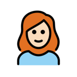 Woman: Light Skin Tone, Red Hair on OpenMoji 13.0