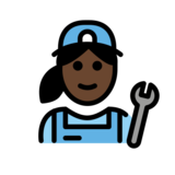 Woman Mechanic: Dark Skin Tone on OpenMoji 13.0
