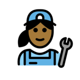 Woman Mechanic: Medium-Dark Skin Tone on OpenMoji 13.0