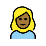 Woman: Medium-Dark Skin Tone, Blond Hair on OpenMoji 13.0