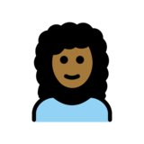Woman: Medium-Dark Skin Tone, Curly Hair on OpenMoji 13.0