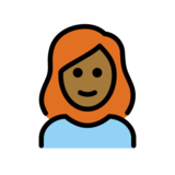 Woman: Medium-Dark Skin Tone, Red Hair on OpenMoji 13.0
