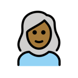 Woman: Medium-Dark Skin Tone, White Hair on OpenMoji 13.0