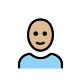 Woman: Medium-Light Skin Tone, Bald on OpenMoji 13.0