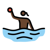 Woman Playing Water Polo: Dark Skin Tone on OpenMoji 13.0