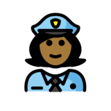 Woman Police Officer: Medium-Dark Skin Tone on OpenMoji 13.0
