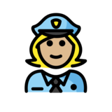 Woman Police Officer: Medium-Light Skin Tone on OpenMoji 13.0