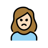 Woman Pouting: Light Skin Tone on OpenMoji 13.0
