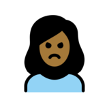 Woman Pouting: Medium-Dark Skin Tone on OpenMoji 13.0