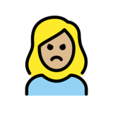 Woman Pouting: Medium-Light Skin Tone on OpenMoji 13.0