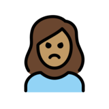 Woman Pouting: Medium Skin Tone on OpenMoji 13.0