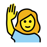 Woman Raising Hand on OpenMoji 13.0