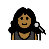 Woman Singer: Medium-Dark Skin Tone on OpenMoji 13.0