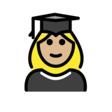 Woman Student: Medium-Light Skin Tone on OpenMoji 13.0