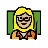 Woman Teacher: Medium-Light Skin Tone on OpenMoji 13.0