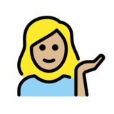 Woman Tipping Hand: Medium-Light Skin Tone on OpenMoji 13.0