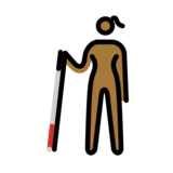 Woman with White Cane: Medium-Dark Skin Tone on OpenMoji 13.0