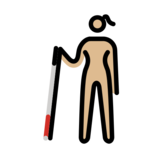 Woman with White Cane: Medium-Light Skin Tone on OpenMoji 13.0