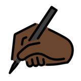 Writing Hand: Dark Skin Tone on OpenMoji 13.0