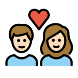 Couple with Heart: Woman, Man, Light Skin Tone on OpenMoji 13.1