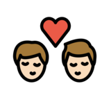Kiss: Man, Man, Light Skin Tone on OpenMoji 13.1