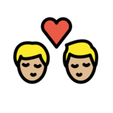 Kiss: Man, Man, Medium-Light Skin Tone on OpenMoji 13.1