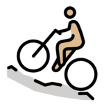 Man Mountain Biking: Medium-Light Skin Tone on OpenMoji 14.0