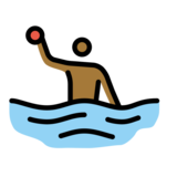 Man Playing Water Polo: Medium-Dark Skin Tone on OpenMoji 14.0