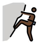 Person Climbing: Dark Skin Tone on OpenMoji 14.0