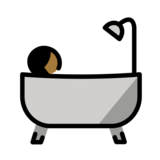 Person Taking Bath: Medium-Dark Skin Tone on OpenMoji 14.0