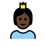 Person with Crown: Dark Skin Tone on OpenMoji 14.0