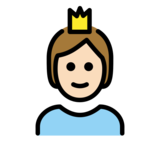 Person with Crown: Light Skin Tone on OpenMoji 14.0