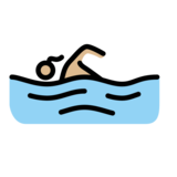 Woman Swimming: Medium-Light Skin Tone on OpenMoji 14.0