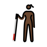 Woman with White Cane: Dark Skin Tone on OpenMoji 14.0