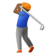 Man Golfing: Medium-Dark Skin Tone on Samsung Experience 9.0
