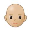 Woman: Medium-Light Skin Tone, Bald on Samsung Experience 9.5