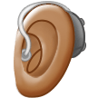 Ear with Hearing Aid: Medium Skin Tone on Samsung One UI 1.5