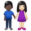 Woman and Man Holding Hands: Light Skin Tone, Dark Skin Tone on Samsung One UI 1.5