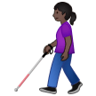 Woman with White Cane: Dark Skin Tone on Samsung One UI 1.5