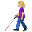 Woman with White Cane: Medium-Light Skin Tone on Samsung One UI 1.5