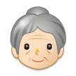 Old Woman: Light Skin Tone on Samsung One UI 2.0