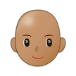 Person: Medium Skin Tone, Bald on Samsung One UI 2.1