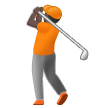 Person Golfing: Dark Skin Tone on Samsung One UI 2.5
