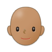 Person: Medium Skin Tone, Bald on Samsung One UI 2.5