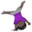 Woman Cartwheeling: Dark Skin Tone on Samsung One UI 2.5
