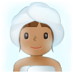 Woman in Steamy Room: Medium Skin Tone on Samsung One UI 2.5