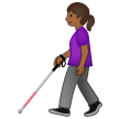 Woman with White Cane: Medium-Dark Skin Tone on Samsung One UI 2.5
