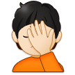 Person Facepalming: Light Skin Tone on Samsung One UI 3.1.1