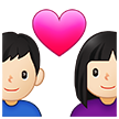 Couple with Heart: Woman, Man, Light Skin Tone on Samsung One UI 4.0