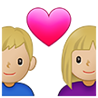 Couple with Heart: Woman, Man, Medium-Light Skin Tone on Samsung One UI 4.0